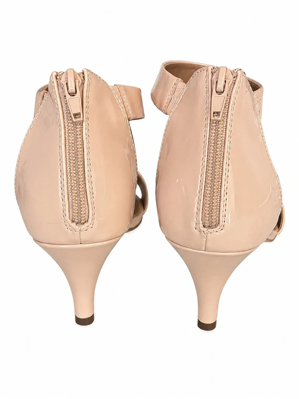 Style & Co Paycee Patent Sandals Women’s 10.5M Nude Block Heel Shoes